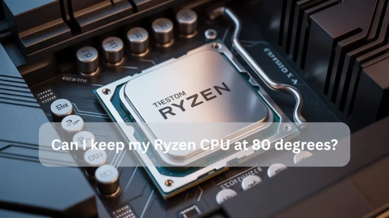 Can I keep my Ryzen CPU at 80 degrees? A close-up look at Ryzen processor and motherboard setup.