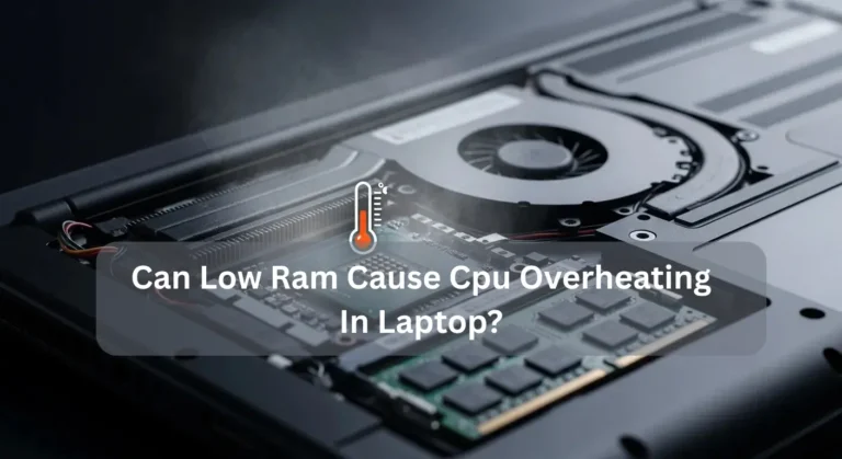 Can low RAM cause CPU overheating in laptop – image of laptop motherboard with cooling fan and memory slots.