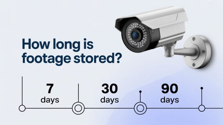How Long Do Security Cameras Keep Footage showing typical storage timelines of 7, 30, and 90 days for video recordings