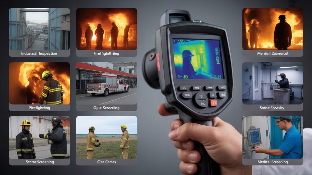 Thermal camera used by firefighters and inspectors showing what applications justify the cost of thermal cameras.